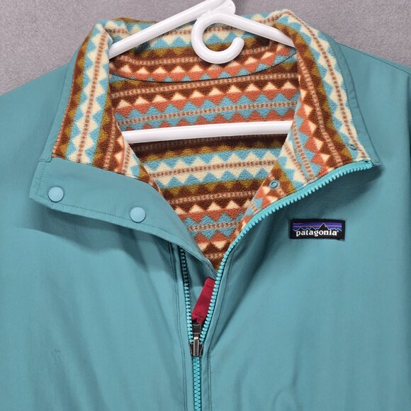 Patagonia Women's Pullover, Reversible Fleece/Windbreaker, Med/Lg, Brown/Aqua - Picture 5 of 8